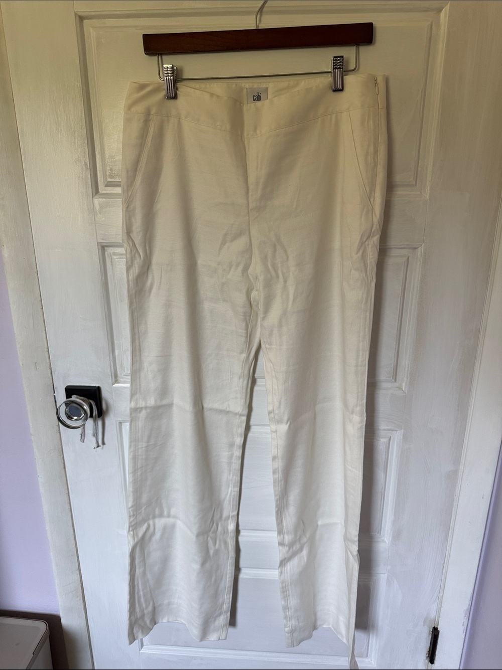 CAbi Cream Straight-Leg Women's Pants